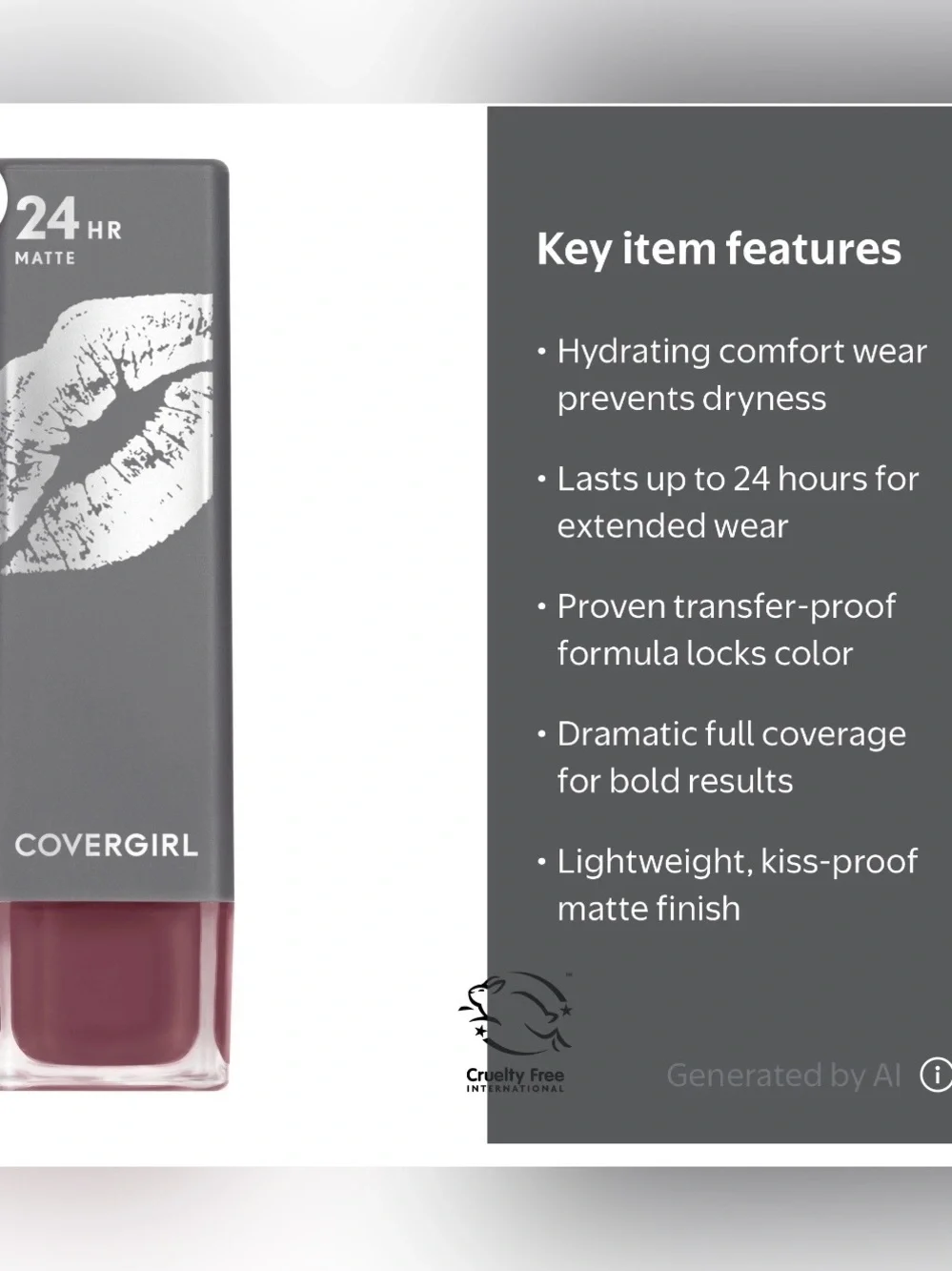 COVERGIRL Exhibitionist Ultra-Matte Lipstick, Risky Business, 0.09 oz